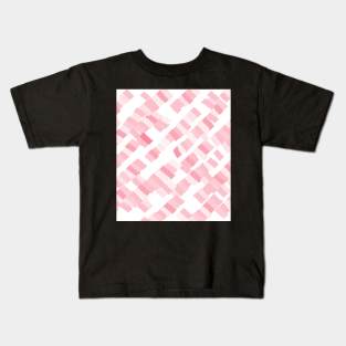 White pink cubes abstract art Kids T-Shirt